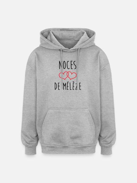 Larch Wedding 69 Jahre Ehe - Oversized Unisex Hoodie - Grau meliert