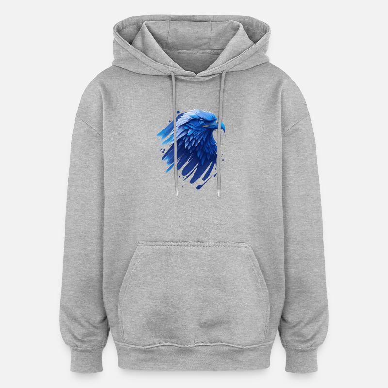 Blue Eagle - Sweat à capuche oversize unisexe - gris chiné