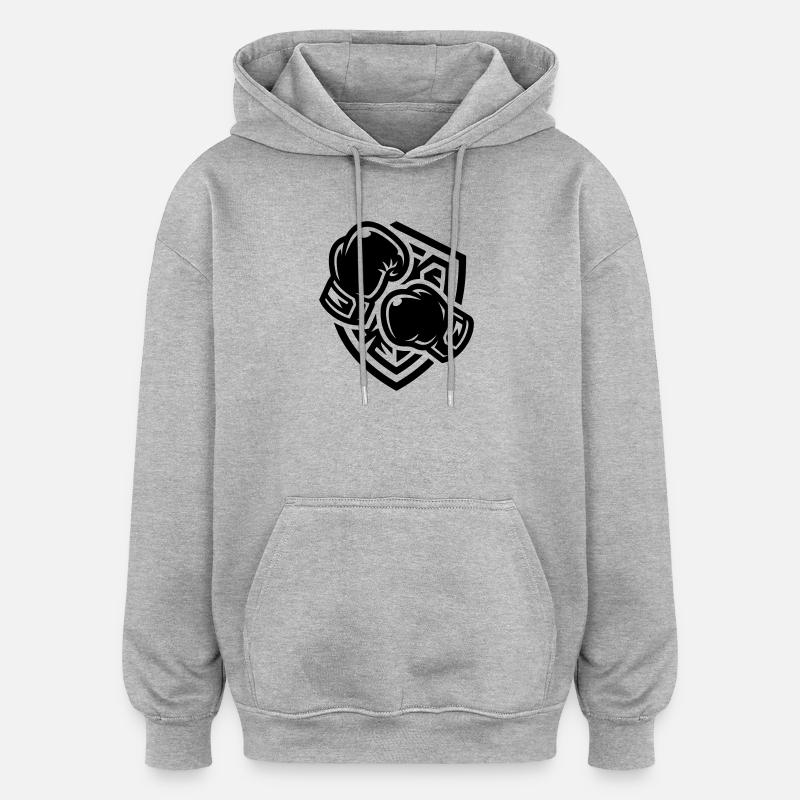 Gants de boxe Armoiries Boxe - Sweat à capuche oversize unisexe - gris chiné
