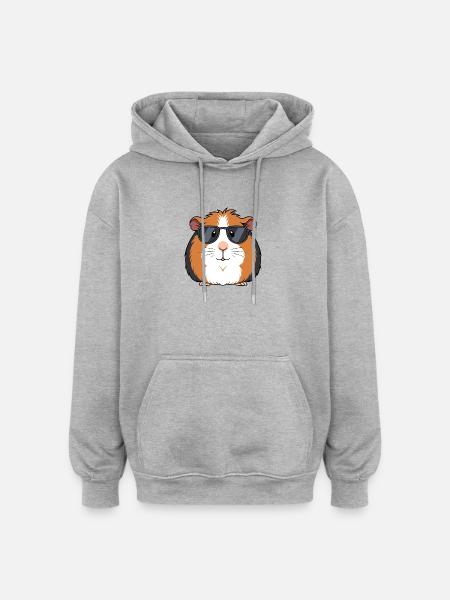 Meerschweinchen-Chic-Sonnenbrillen - Oversized Unisex Hoodie - Grau meliert