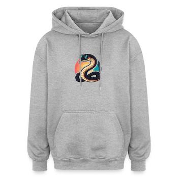 Serpent solaire rétro Lunettes - Sweat à capuche oversize unisexe - gris chiné - Devant - Noah (186cm)