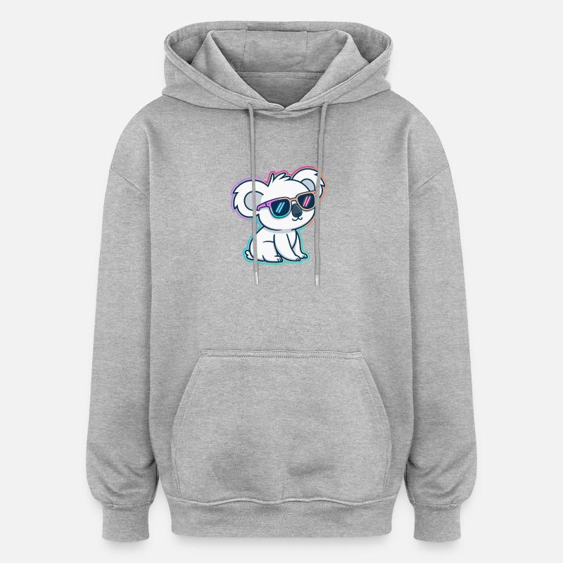 Koala-Neonbrillen - Oversized Unisex Hoodie - Grau meliert
