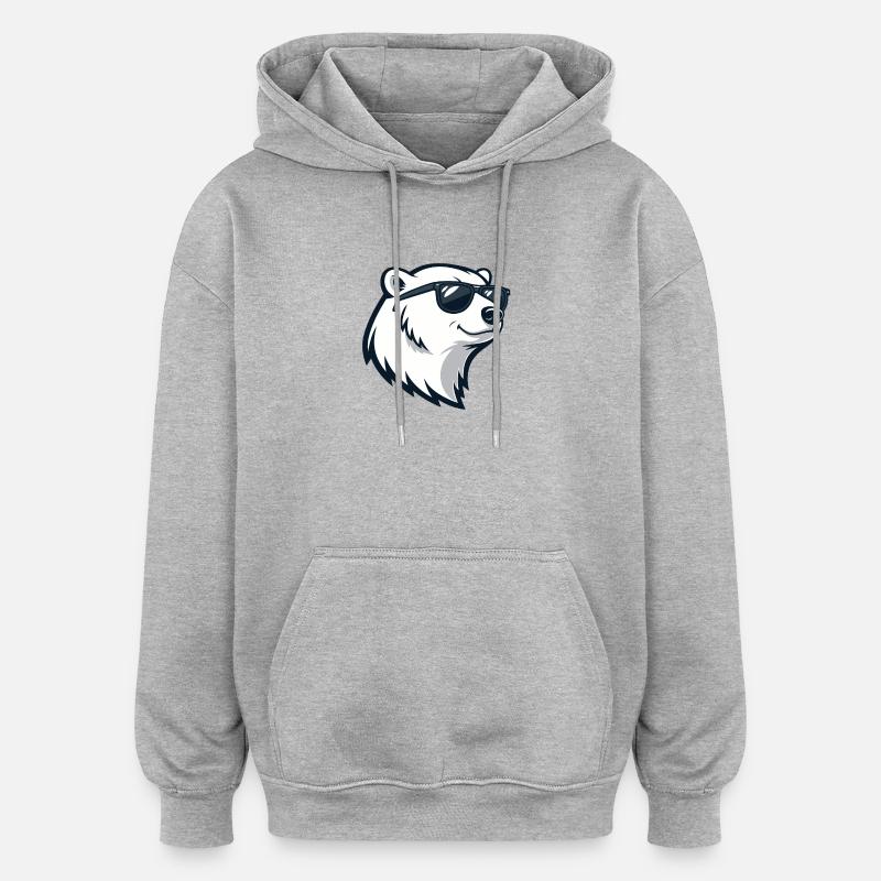 Ours Polaire en Lunettes - Sweat à capuche oversize unisexe - gris chiné