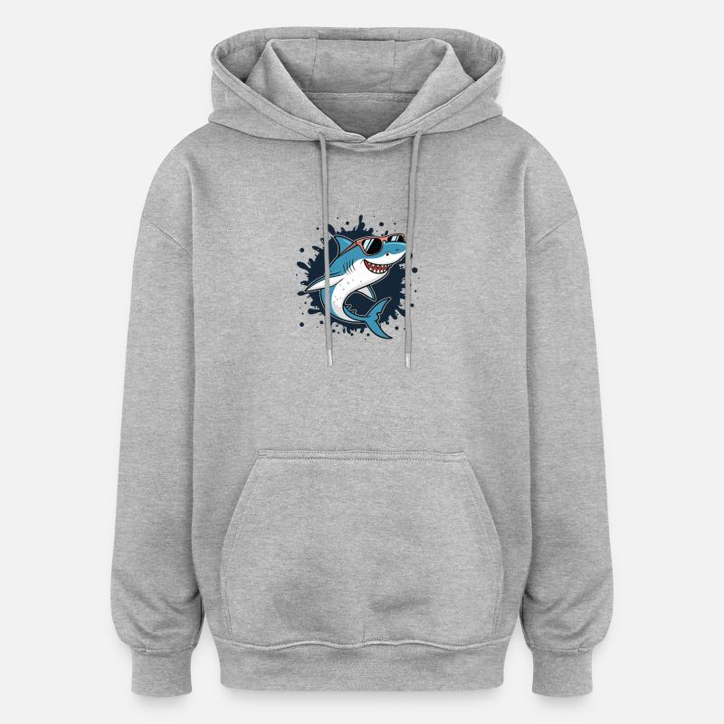 Cool Shark Ink Blast Sunglasses - Oversized Unisex Hoodie - heather grey
