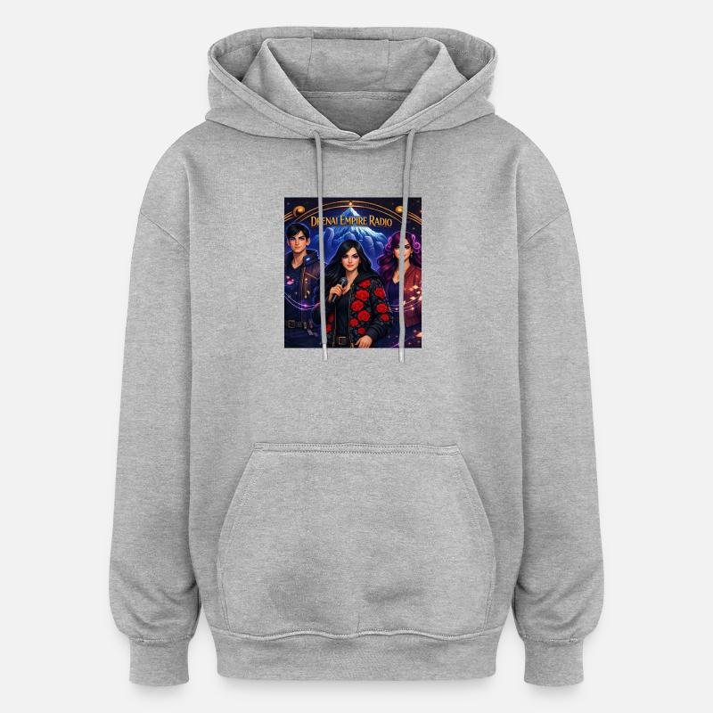 Radio Banner Tee - Sweat à capuche oversize unisexe - gris chiné