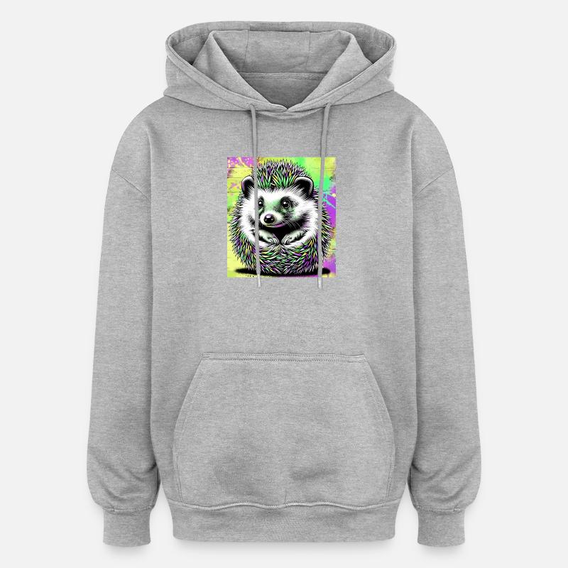Igel - Oversized Unisex Hoodie - Grau meliert