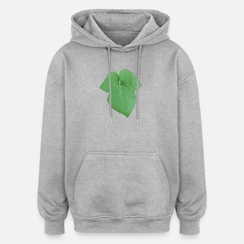 Green_Leaf_-_Tiny_Red_Spider - Oversized Unisex Hoodie - heather grey