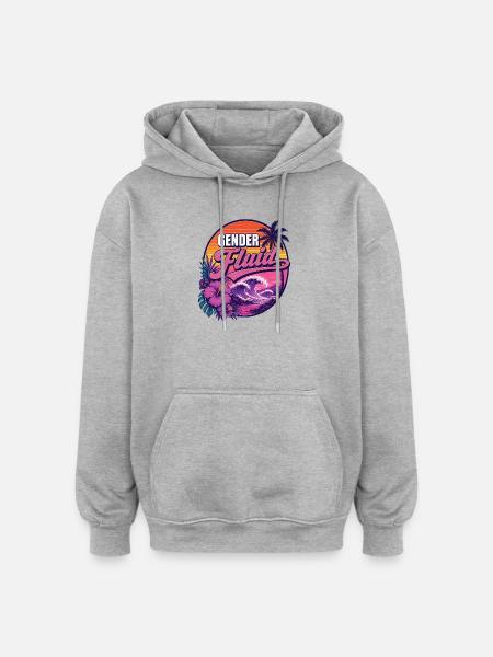 Pride Month LGBTQ - Gender Fluid - Oversized Unisex Hoodie - heather grey
