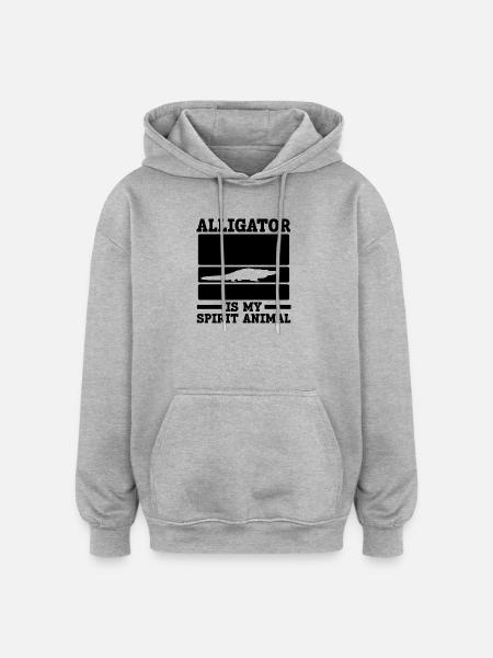 Alligator Spirit Animal - Oversized Unisex Hoodie - Grau meliert