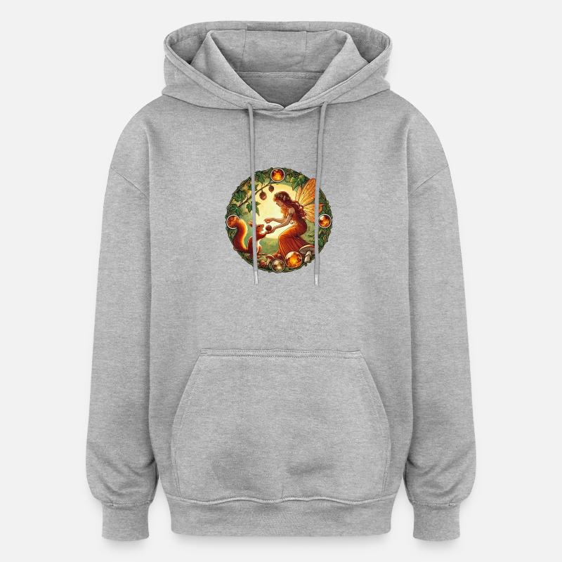 Eichhörnchen-Fee - Oversized Unisex Hoodie - Grau meliert