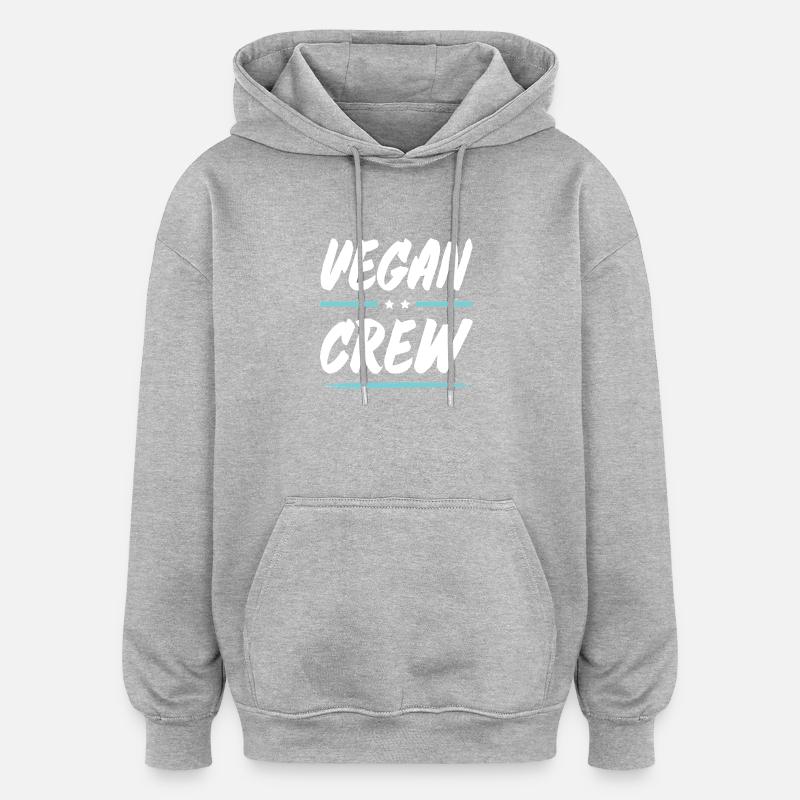 Équipage végétalien - Sweat à capuche oversize unisexe - gris chiné