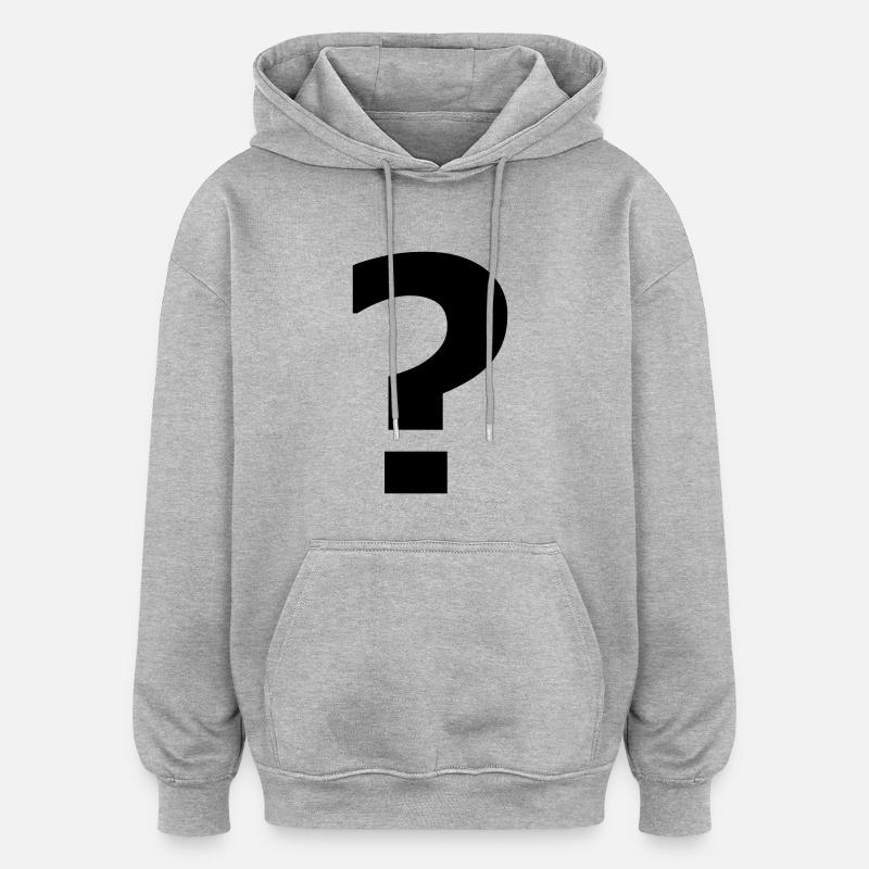 fragezeichen - Sweat à capuche oversize unisexe - gris chiné