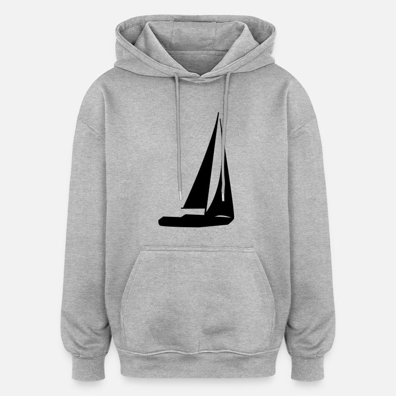 voilier_3 - Sweat à capuche oversize unisexe - gris chiné