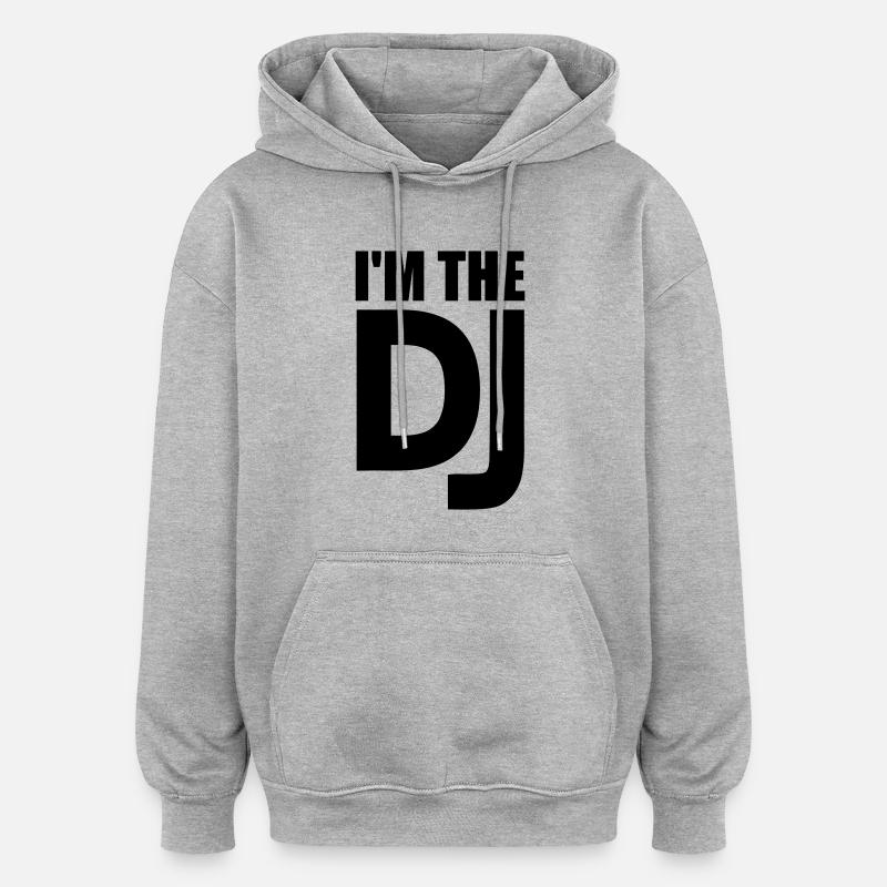 DJ - Sweat à capuche oversize unisexe - gris chiné