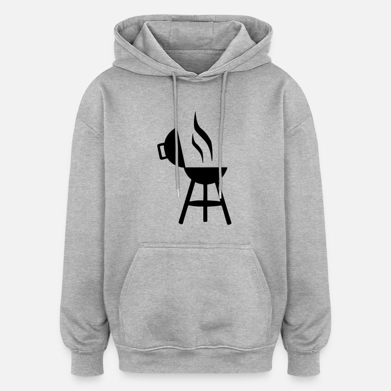 The grill - Sweat à capuche oversize unisexe - gris chiné
