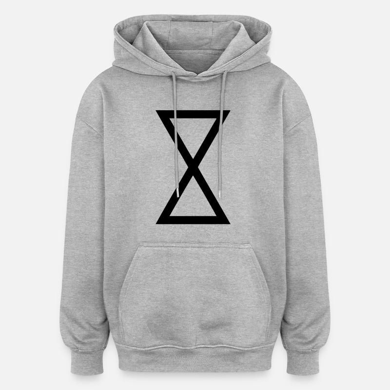 symbole medievales alchimique sablier - Sweat à capuche oversize unisexe - gris chiné