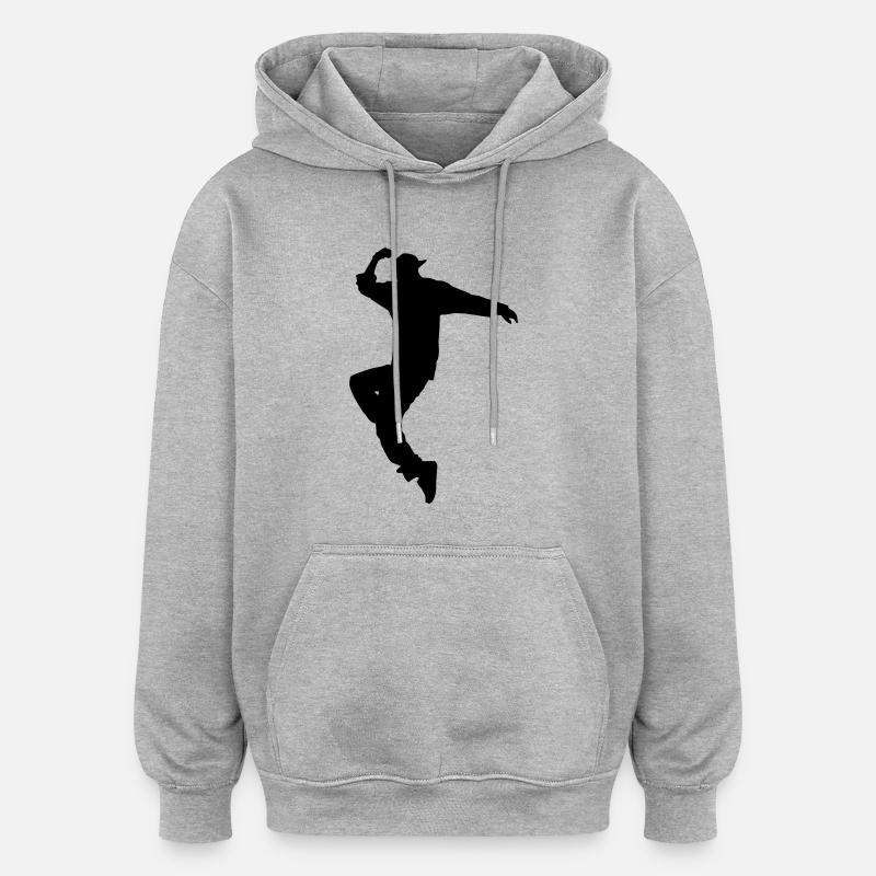 hip hop dancer - Sweat à capuche oversize unisexe - gris chiné