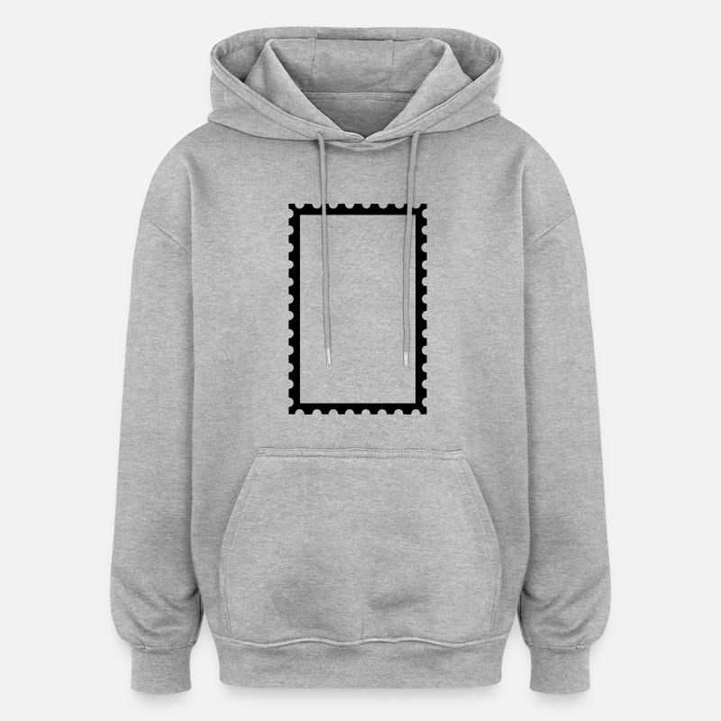 Briefmarke - Oversized Unisex Hoodie - Grau meliert