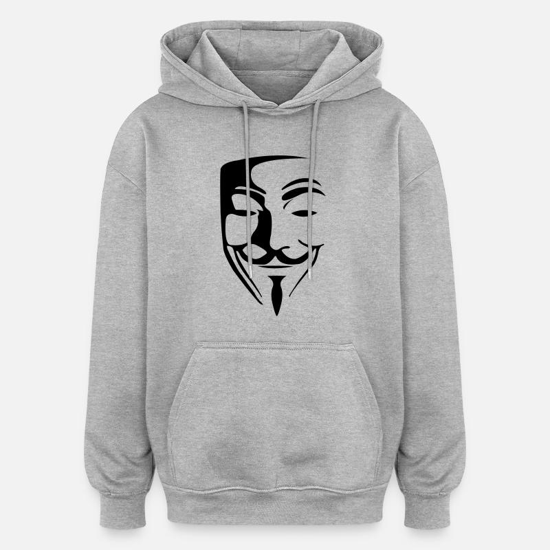 anonymous_003 - Sweat à capuche oversize unisexe - gris chiné