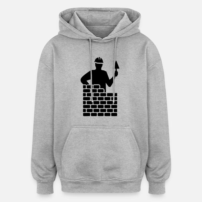 Brick layer - Oversized Unisex Hoodie - heather grey