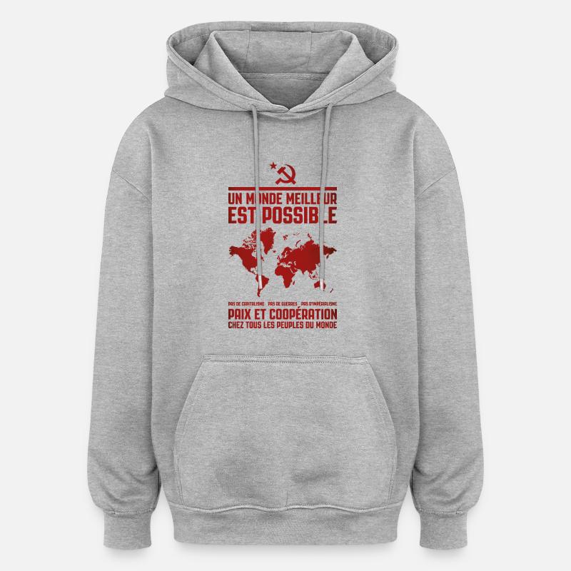 Un monde meilleur 2 - Sweat à capuche oversize unisexe - gris chiné