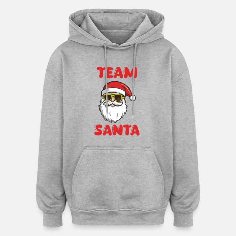 L’équipe du Père Noël - Sweat à capuche oversize unisexe - gris chiné