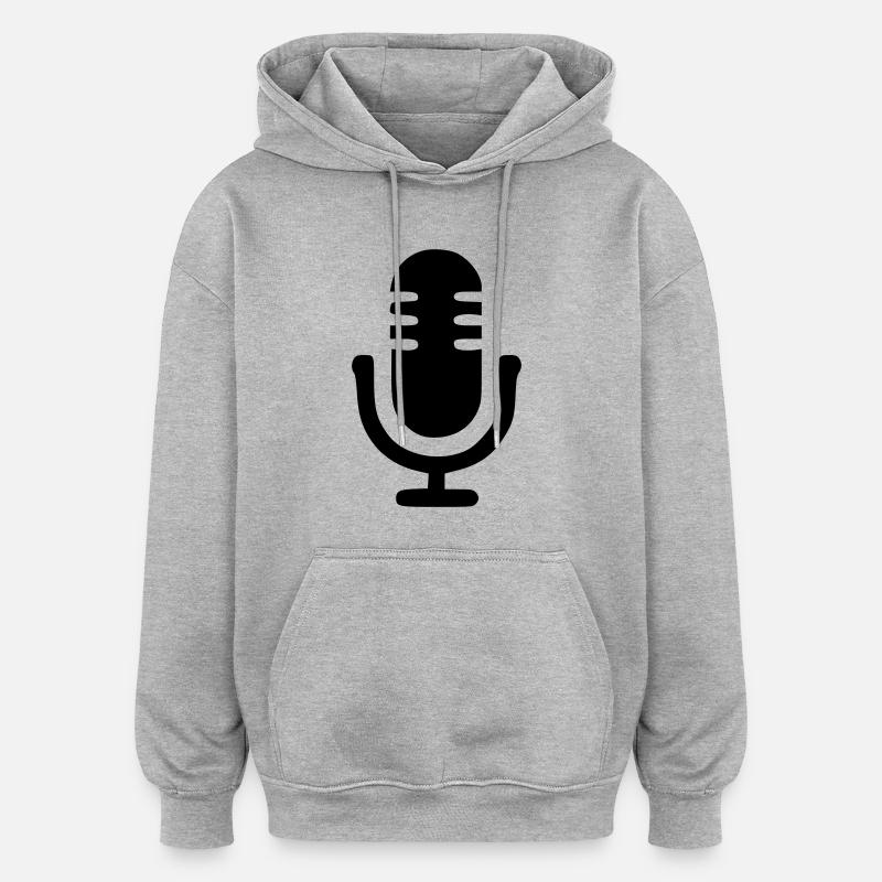 Micro - Sweat à capuche oversize unisexe - gris chiné