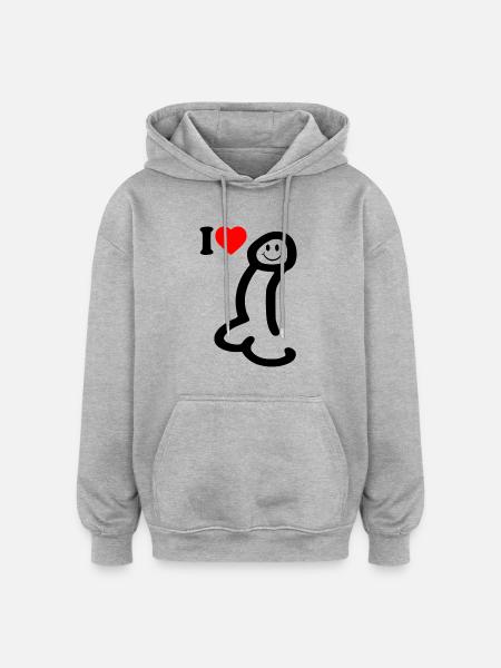 I love cock - Oversized Unisex Hoodie - heather grey
