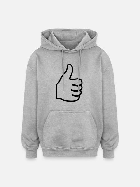 2541614 12405460 pouce - Sweat à capuche oversize unisexe - gris chiné
