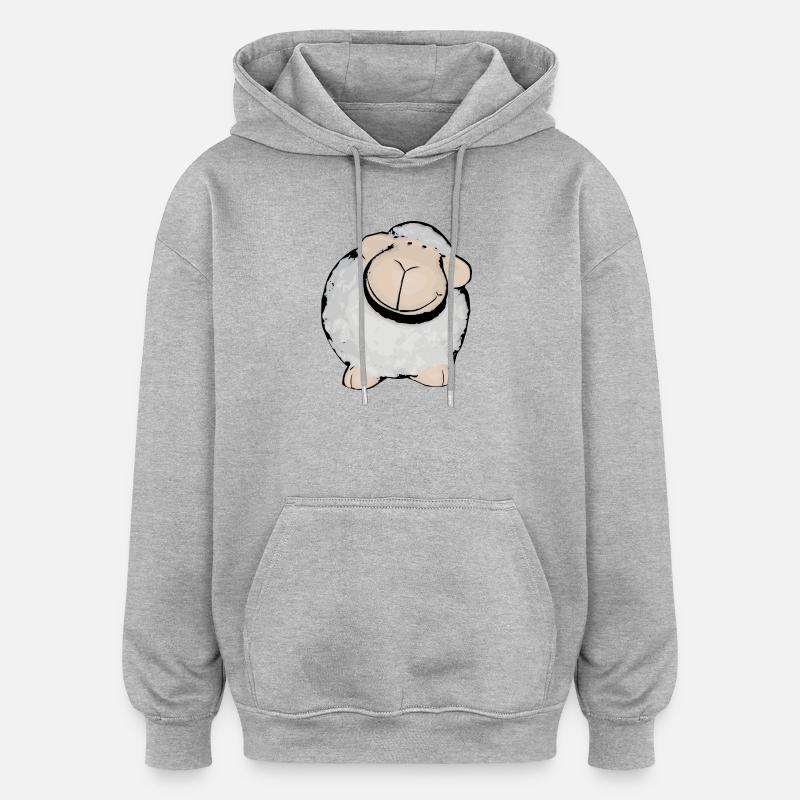 mouton - Sweat à capuche oversize unisexe - gris chiné