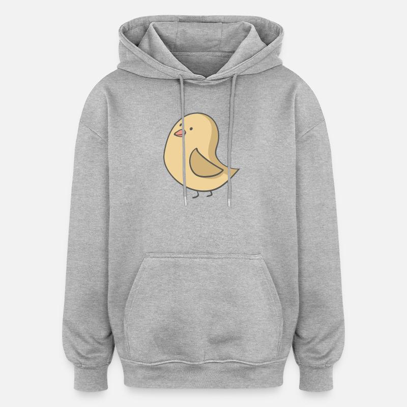 Oiseau - Sweat à capuche oversize unisexe - gris chiné