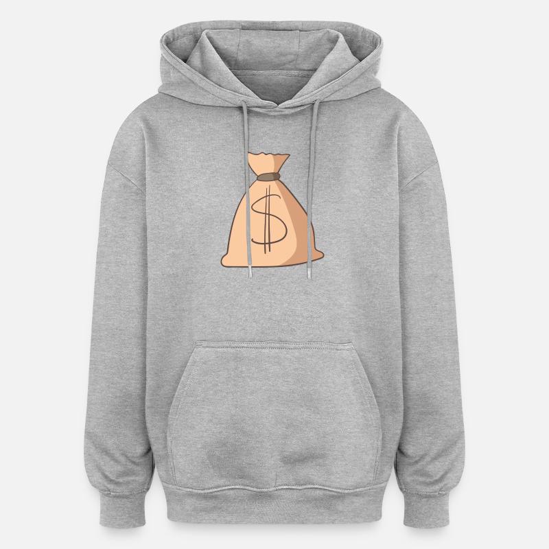 Argent - Sweat à capuche oversize unisexe - gris chiné