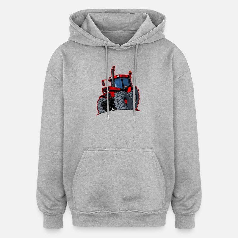 0856 Fall rote Grenze - Oversized Unisex Hoodie - Grau meliert