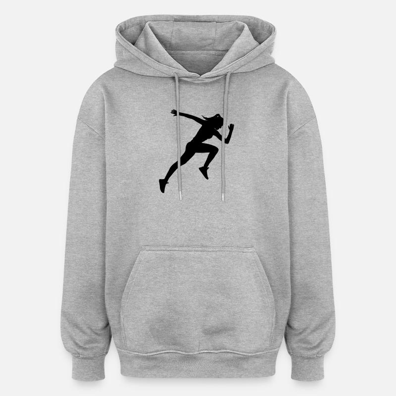 Exécuter Sprinter - Sweat à capuche oversize unisexe - gris chiné