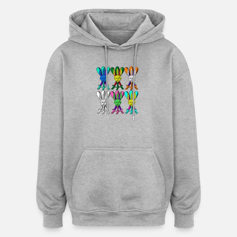 ÊTRE DIFFÉRENT ET TRADITIONNEL - Sweat à capuche oversize unisexe - gris chiné
