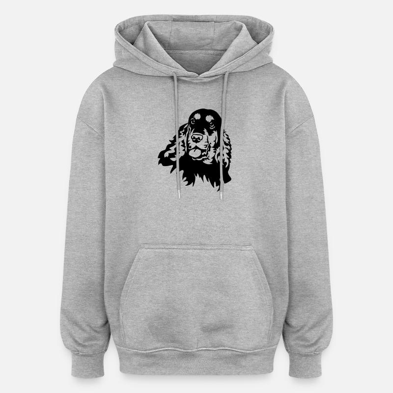 Cocker Spaniel Kopf - Oversized Unisex Hoodie - Grau meliert