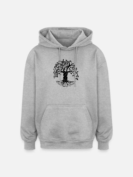 Yggdrasil the tree of life - Oversized Unisex Hoodie - heather grey