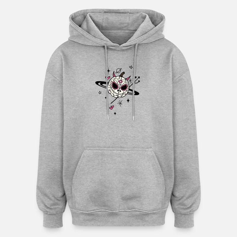Pumpkin Devil Halloween Universe - Oversized Unisex Hoodie - heather grey