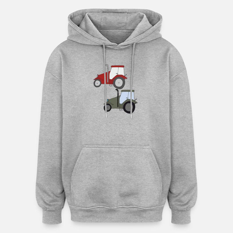 Rencontrez Tractor - Sweat à capuche oversize unisexe - gris chiné