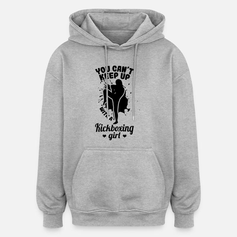 Kickboxeuse - Sweat à capuche oversize unisexe - gris chiné