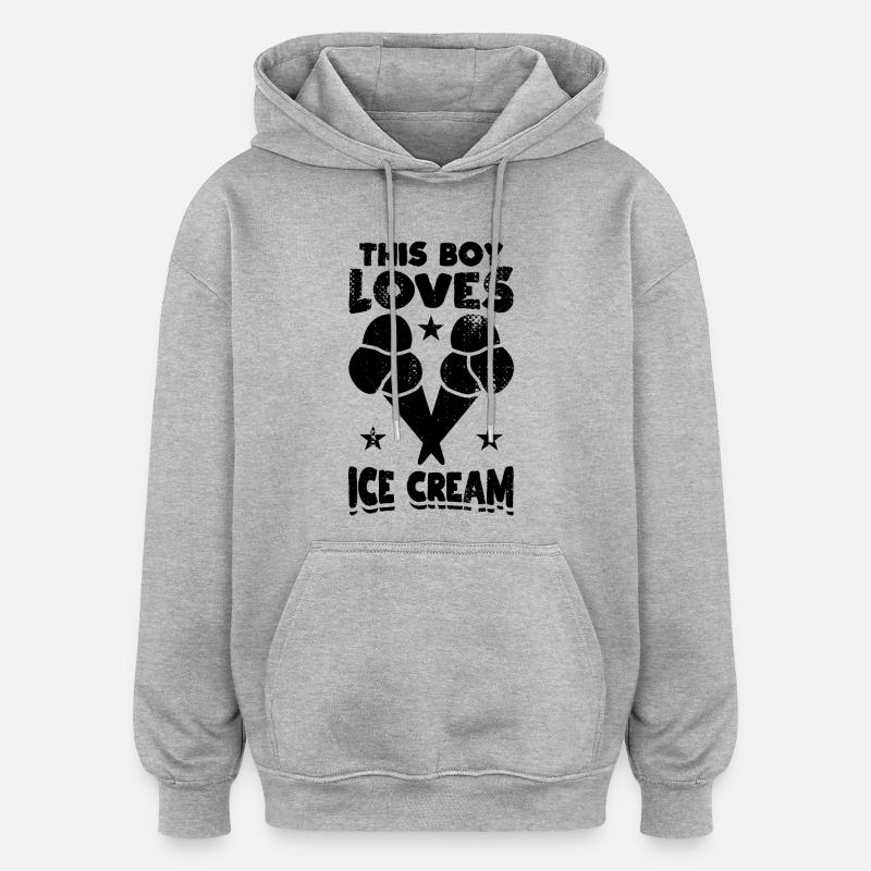 Garçon de crème glacée - Sweat à capuche oversize unisexe - gris chiné