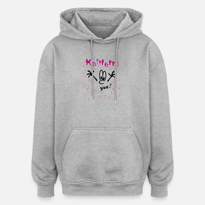 Konfetti Karneval Comic - Oversized Unisex Hoodie - Grau meliert