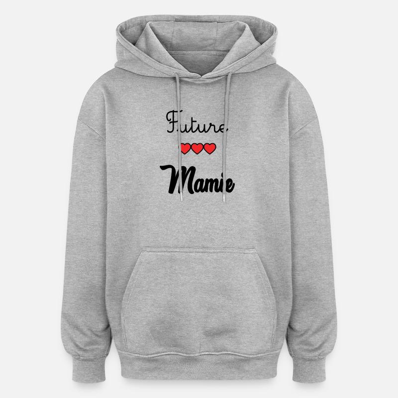 FUTURE MAMIE - Sweat à capuche oversize unisexe - gris chiné