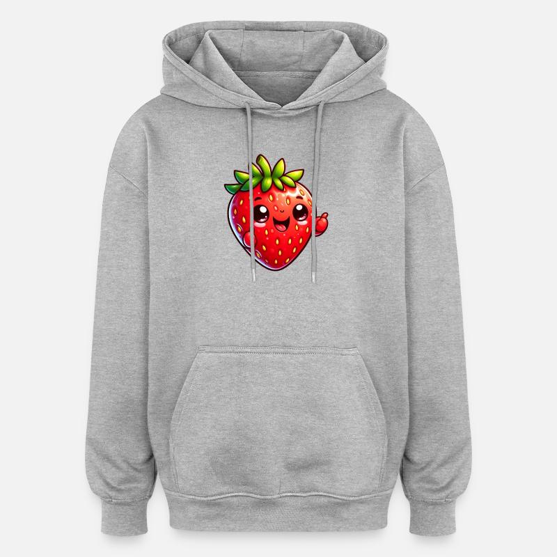 Erdbeer-Erdbeeren - Oversized Unisex Hoodie - Grau meliert