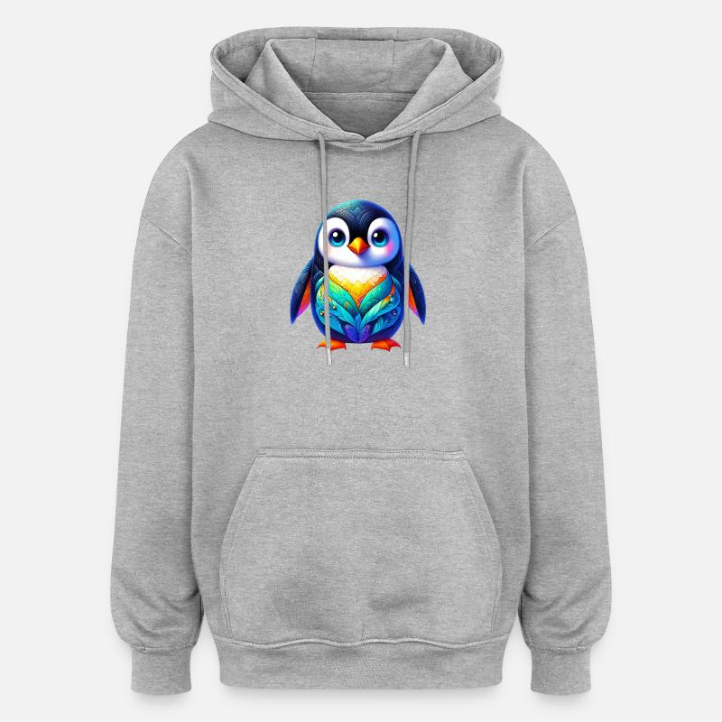 Penguin - Oversized Unisex Hoodie - heather grey