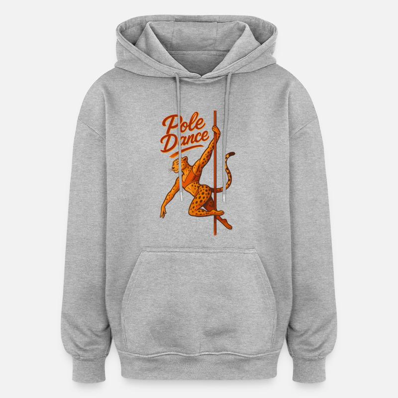 Pole Dance Leopardin Poledancerin Geschenk - Oversized Unisex Hoodie - Grau meliert