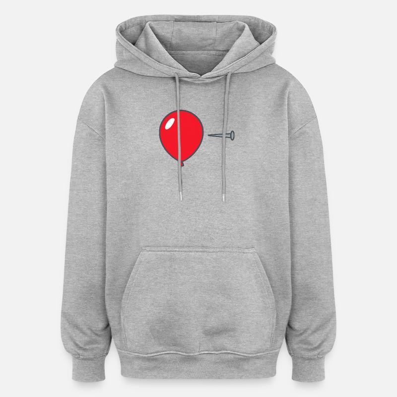 • « Éclatez le ballon – Conception graphique audacieuse - Sweat à capuche oversize unisexe - gris chiné