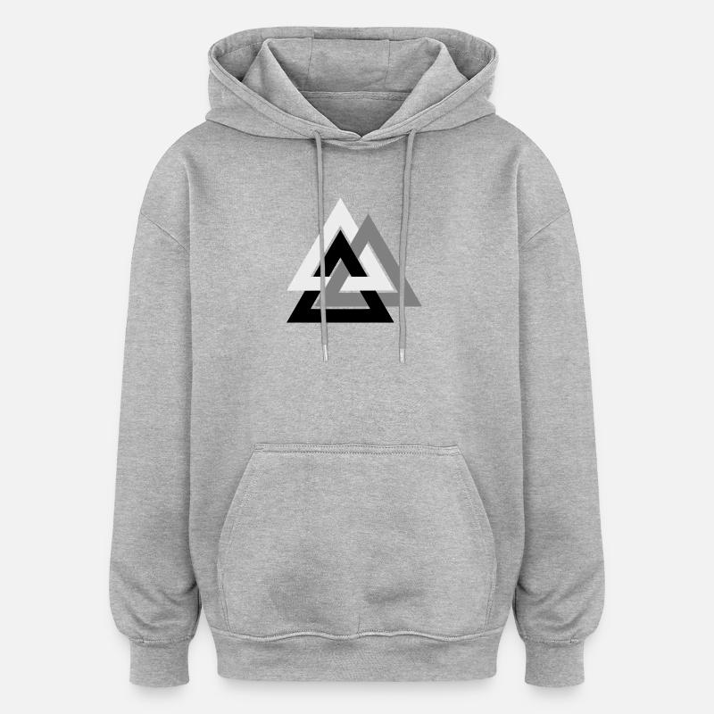 Valknut - Sweat à capuche oversize unisexe - gris chiné