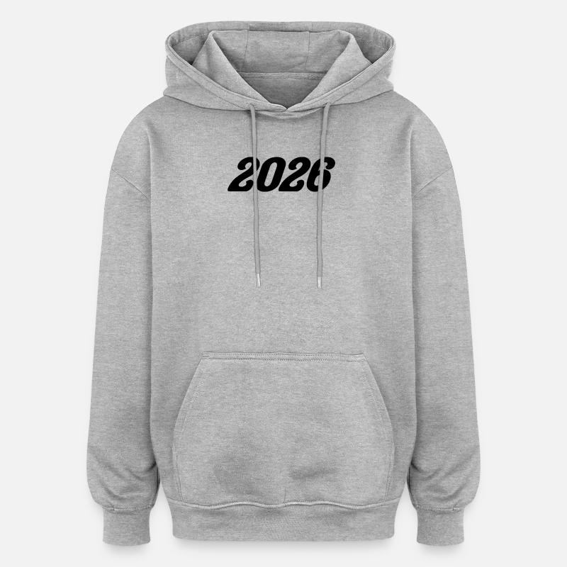 2026 - Sweat à capuche oversize unisexe - gris chiné