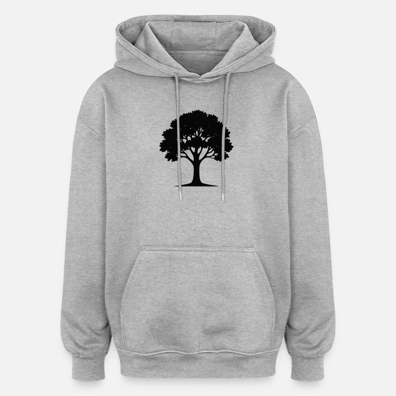 Illustration d’art d’arbre élégant - Sweat à capuche oversize unisexe - gris chiné
